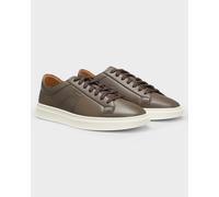 BOSS Orange Kieran Mens Low-Top Trainers in Leather with Embossed Logo - Dark Brown 201 - Dark Brown 201 - UK9 EU43 US10