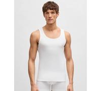 BOSS Orange Mens Cotton Tank Tops with Embroidered Logos NOS - White 100