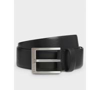 BOSS Orange Mens Italian-Leather Belt with Silver-Toned Buckle - Black 001 - W36