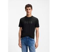 Boss Orange Mens Regular Fit Short Sleeve Logo Detail T-Shirt in Black Cotton - Size X-Large