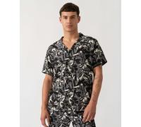 BOSS Orange Mens Short Sleeve Floral Print Beach Shirt - Open Grey 062 - Open Grey 062 - L