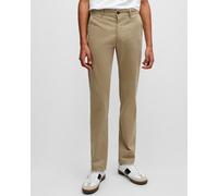 Boss Orange Mens Slim Fit Chinos in Stretch-Cotton Satin - Beige - Size 30W/32L