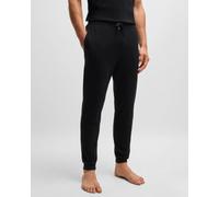 BOSS Mens Mix&Match Pants Embroidered-Logo Tracksuit Bottoms in Stretch Cotton Black