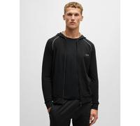 BOSS Orange Mix&Match Mens Stretch-Cotton Zip-Up Hoodie with Embroidered Logo - Black 001 - Black 001 - M