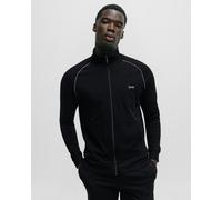 BOSS Orange Mix & Match Mens Stretch Cotton Zip-Up Jacket with Logo Detail NOS - Black 001 - Black 001 - L
