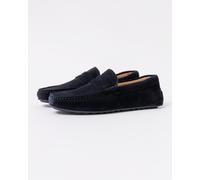 BOSS Orange Noel Mens Suede Moccasins with Penny Trim - Dark Blue 401