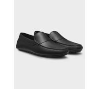 BOSS Orange Noel Mens Tumbled-Leather Loafers with Driver Sole - Black 001 - Black 001 - UK10 EU44 US11