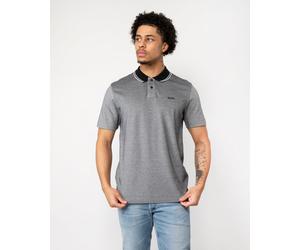 Boss Orange Oxford New Mens Contrast Collar Short Sleeve Polo Shirt - Black Cotton - Size Medium