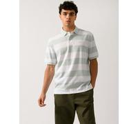 BOSS Orange Pales Stripe Mens Relaxed-Fit Cotton Piqué Polo Shirt with Horizontal Stripes - White 100 - White 100 - XL