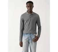 BOSS Orange Passerby Mens Long Sleeve Stretch-Cotton Polo Shirt with Logo Patch - Open Grey 062 - Open Grey 062 - M