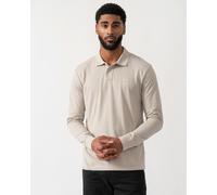 BOSS Orange Passerby Mens Long Sleeve Stretch-Cotton Polo Shirt with Logo Patch - Open Grey 070 - Open Grey 070 - XL