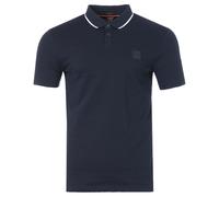 Boss Orange Passertip Mens Short Sleeve Polo Shirt - Blue Cotton - Size Medium