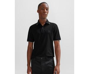 Boss Orange Passertip Mens Short Sleeve Polo Shirt With Tipped Collar - Black - Size Large