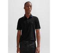 Boss Orange Passertip Mens Short Sleeve Polo Shirt With Tipped Collar - Black - Size Medium