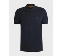 Boss Orange Passerzip Mens Zip Placket Polo Shirt - Dark Blue Cotton - Size Medium