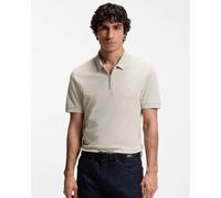 BOSS Polo Shirt Passerzip - Slim Fit Zip-Neck, Stretch Cotton - Open Grey XL
