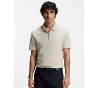 BOSS Polo Shirt Passerzip - Slim Fit Zip-Neck, Stretch Cotton - Open Grey XL