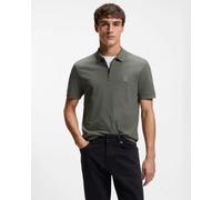 BOSS Orange Passerzip Mens Zip Placket Polo Shirt - Open Grey 076