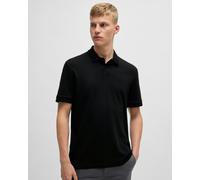 Men's BOSS Orange Pe Interlock Mens Polo Shirt with Logo Print - Black - Size: 38/Regular