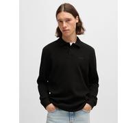 BOSS Orange Petempestolong Mens Cotton-Blend Polo Shirt with Waffle Structure -