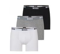 BOSS Mens BoxerBr 3P Power Three-Pack of Stretch-Cotton Boxer Briefs with Logos