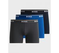 BOSS Orange Power Three Pack Mens Stretch Cotton Boxer Briefs With Logos NOS - Open Blue 487 - Open Blue 487 - XL