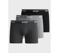 BOSS Orange Power Three Pack Mens Stretch Cotton Boxer Briefs With Logos NOS - Open Grey 061 - Open Grey 061 - L