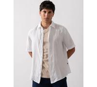 BOSS Orange Rash 2 Mens Short Sleeve Linen Shirt - White 100