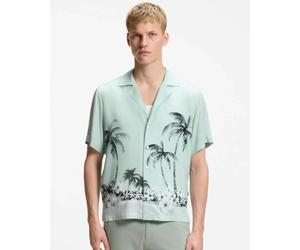 BOSS Orange Rayer Mens Short Sleeve Shirt - Turquoise/Aqua 446 - Turquoise/Aqua 446 - XL