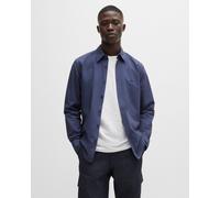 Boss Orange Relegant 6 Mens Regular-Fit Shirt in Cotton Poplin with Kent Collar - Navy - Size Large