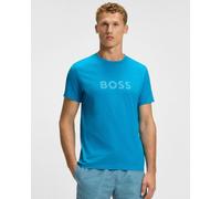 BOSS Orange RN Mens Relaxed Fit T-Shirt With Contrast Logo - Turquoise/Aqua 443 - Turquoise/Aqua 443 - XL