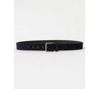 BOSS Orange Ronnie Mens Suede Belt with Logo-Engraved Gunmetal Buckle - Dark Blue 401 - Dark Blue 401 - W38