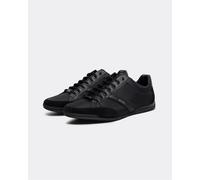 Boss Orange Saturn Mens Low Profile Mixed Material Trainers With Suede and Faux Leather - Black Nylon - Size UK 11