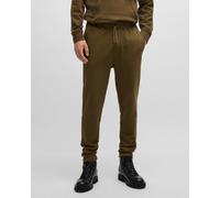 Boss Orange Sestart Mens Cotton-Terry Tracksuit Bottoms With Logo Patch - Brown - Size Large