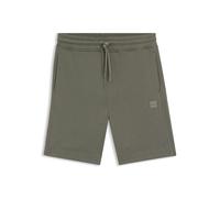 BOSS Orange Sewalk Mens Cotton-Terry Shorts With Logo Badge - Open Grey 076