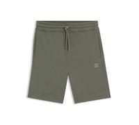 BOSS Orange Sewalk Mens Cotton-Terry Shorts With Logo Badge - Open Grey 076 - Open Grey 076 - M