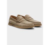 BOSS Orange Sienne Suede Loafers with Logo Penny Trim - Medium Beige 260 - Medium Beige 260 - UK11 EU45 US12