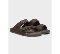 BOSS Orange Surfley Mens Twin-Strap Slides with Branded Buckles - Dark Brown 201 - Dark Brown 201 - UK9 EU43 US10