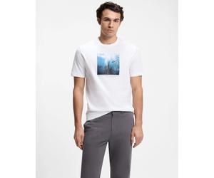 BOSS Orange Te Creature Mens Graphic Print T-Shirt - Natural 101