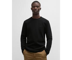 Boss Orange Tempesto Mens Regular Fit Long Sleeve T-shirt with embroidered logo - Black - Size Large