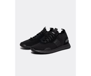 Boss Orange Titanium_Runn Mens Structured-Knit Sock Trainers With Branding NOS - Black Rubber - Size UK 11