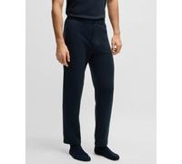BOSS Orange Waffle Mens Cotton-Blend Pyjama Bottoms with Embroidered Logo - Dark Blue 403 - Dark Blue 403 - XL
