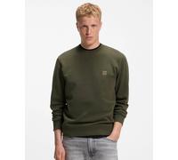 BOSS Orange Westart Mens Crew Neck Sweatshirt With Logo Patch - Bright Green 325