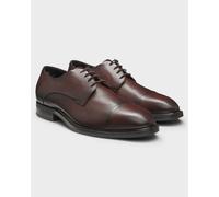 BOSS Cap-toe Derby shoes in grained leather - Style P-Winslow_Dr_buctp, 50549686 Dark Brown 8.5