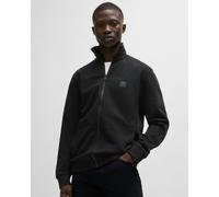 BOSS Mens Zestart Zip-up jacket in cotton terry with logo badge