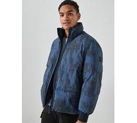 BOSS Oshin Relaxed Fit Camo Quilted Jacket, Navy, Size 48, Men Navy