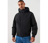 BOSS Osis1 Relaxed Fit Heavyweight Bomber Jacket, Black, Size 48, Men Black