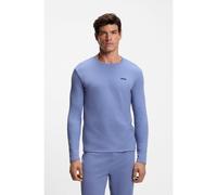 BOSS Ottoman pyjama T-shirt with embroidered logo - Style Waffle LS-Shirt, 50535870 Blue XXL