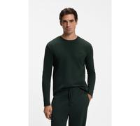 BOSS Ottoman pyjama T-shirt with embroidered logo - Style Waffle LS-Shirt, 50535870 Dark Green L