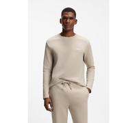BOSS Ottoman pyjama T-shirt with embroidered logo - Style Waffle LS-Shirt, 50535870 Light Beige L